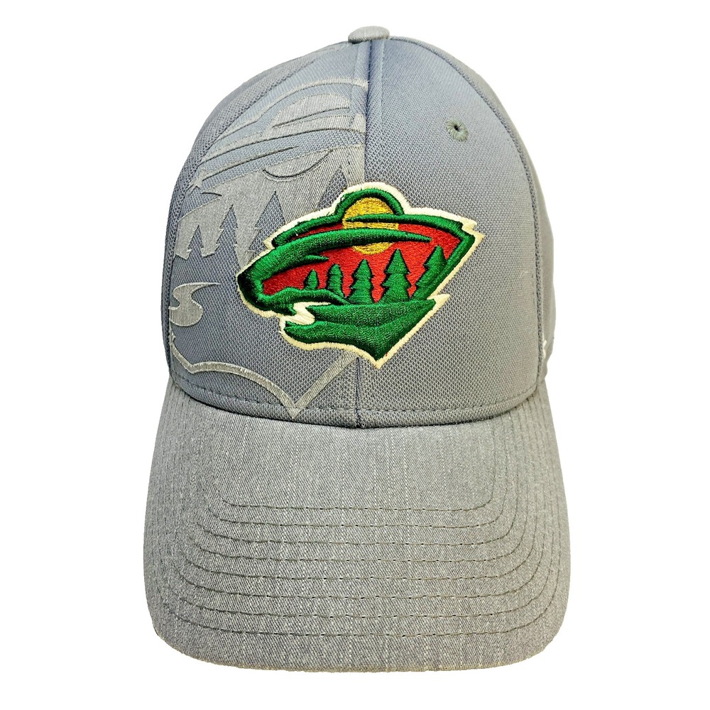 Minnesota Hat Reebok Center Ice Collection NHL‎ Hockey Baseball Cap Hat S/M Gray